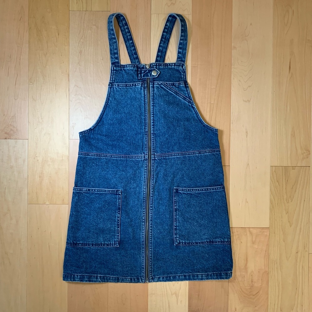 Top Shop Moto denim coveralls, listed size 6, feels like 4.